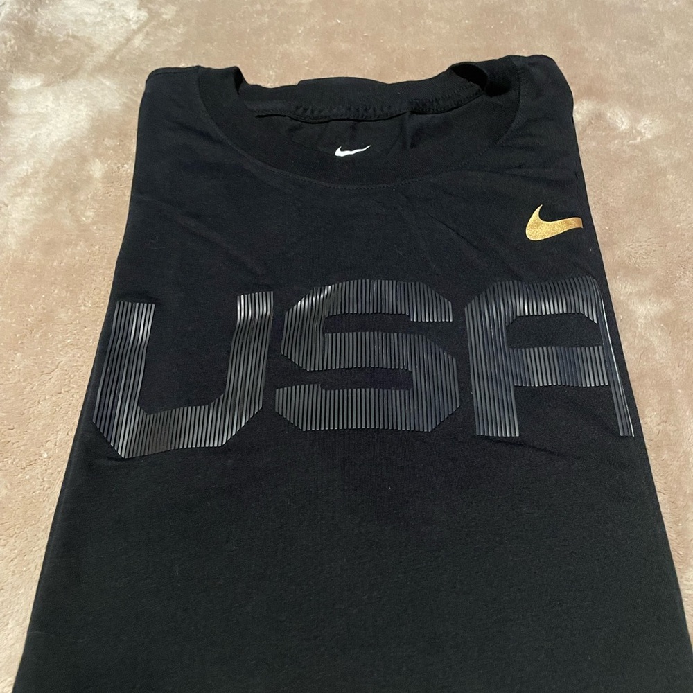 Nike Men's Black and Gold USA Tee